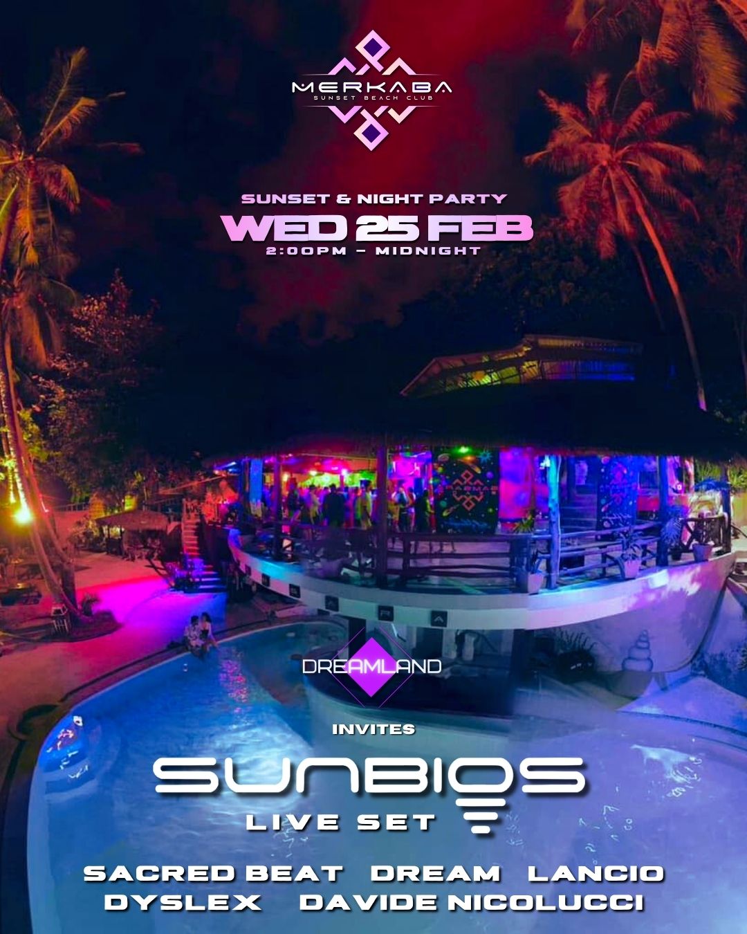 sunset beach club koh phangan techno house party dreamland events