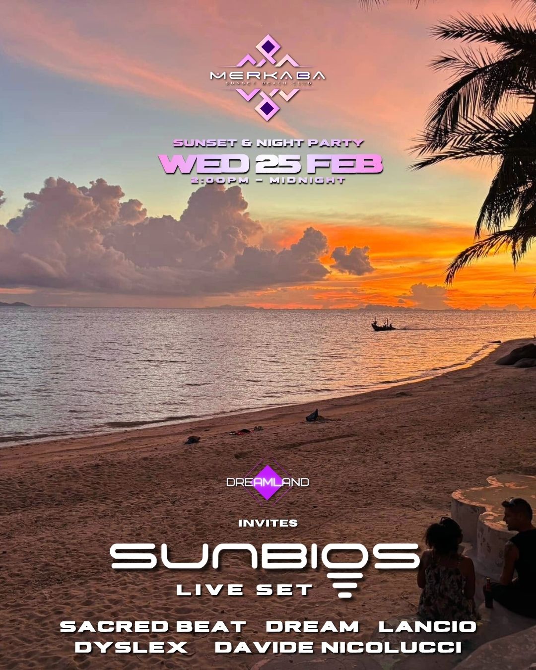 sunset beach club koh phangan techno house party dreamland events
