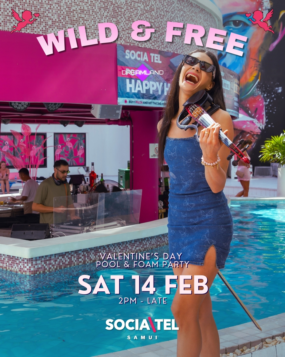 koh samui pool party valentines day foam party