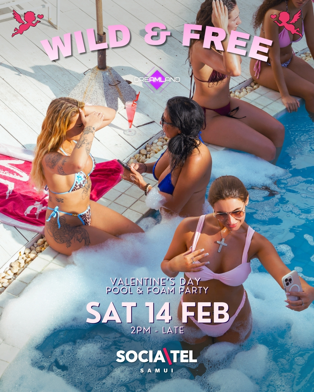 koh samui pool party valentines day foam party