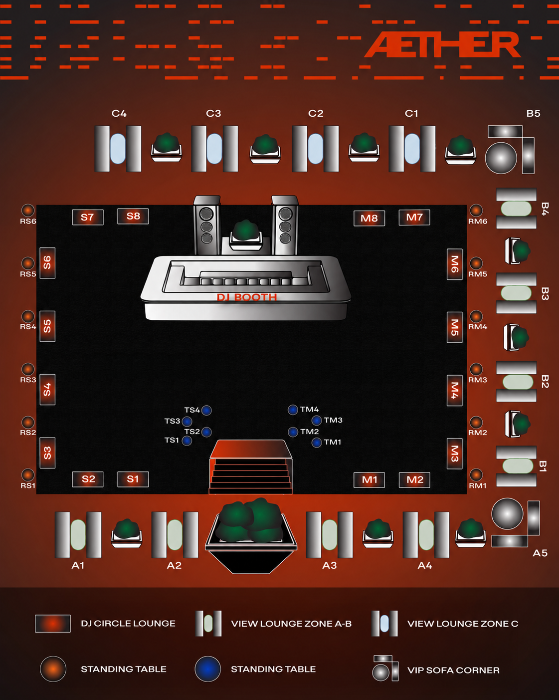 ÆTHER Seating Plan
